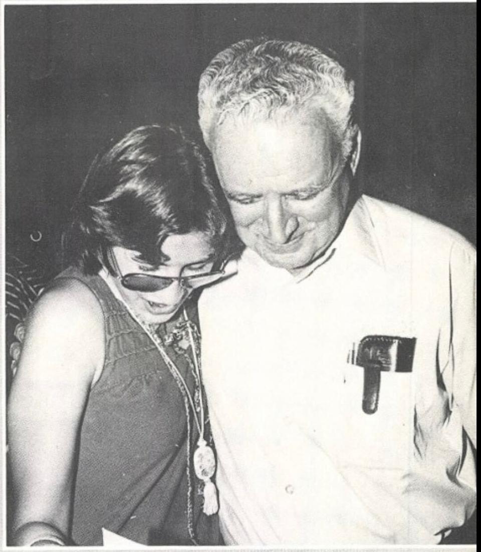 Batts and her father at her high school graduation in the 1970s.