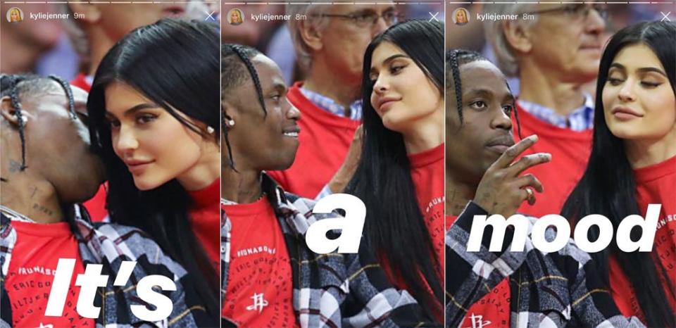 kylie jenner travis scott instagram story back together