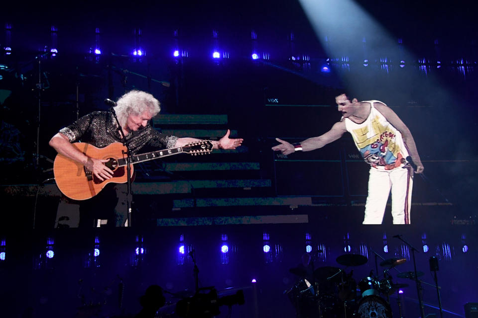 NEW YORK, NEW YORK - SEPTEMBER 28: Brian May of Queen performs onstage during the 2019 Global Citizen Festival: Power The Movement in Central Park on September 28, 2019 in New York City. (Photo by Kevin Mazur/Getty Images for Global Citizen)