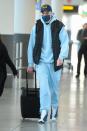 <p>Pete Davidson touches down at JFK Airport in New York City on Monday after heading to England to visit new flame Phoebe Dynevor.</p>