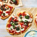 <p>Broccoli will become your new go-to pizza topping once you try a bite of these mini pizzas. The florets turn crisp-tender in the air fryer and add color and nutrients to put a veggie-packed twist on a margherita pizza. <a href="https://www.eatingwell.com/recipe/8030074/air-fryer-mini-margherita-pizzas/" rel="nofollow noopener" target="_blank" data-ylk="slk:View Recipe;elm:context_link;itc:0" class="link ">View Recipe</a></p>