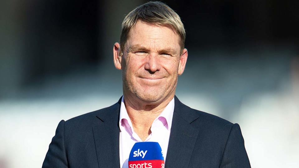 Shane Warne (pictured) during commentary.