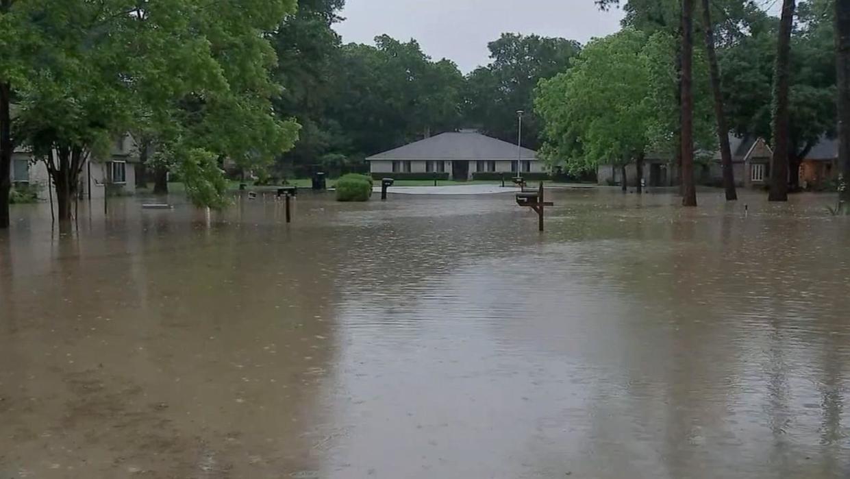 PHOTO: A still from a video shows flooding in Conroe, TX, May 3, 2024. (ABC News/KTRK)