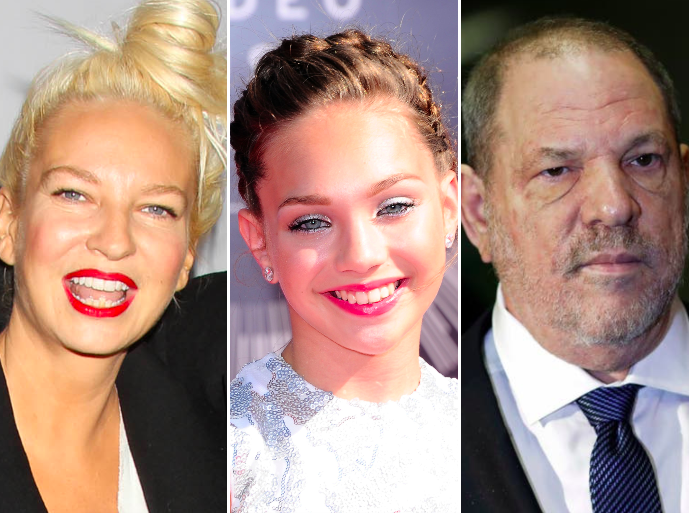 Sia, Maddie Ziegler and Harvey Weinstein: Rex, Getty, PA