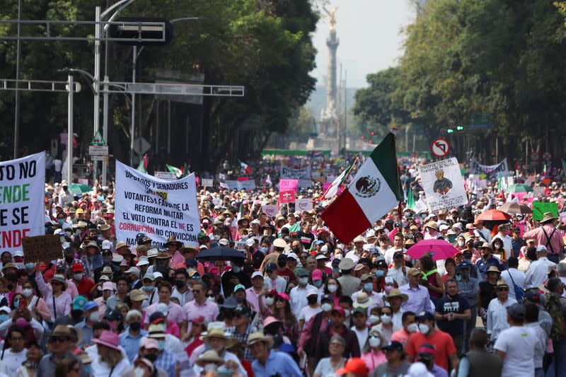 March in Mexico against president's electoral reform