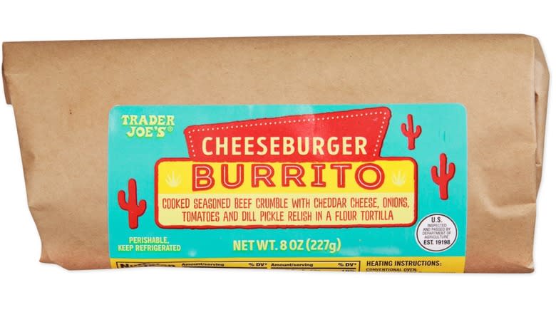 Cheeseburger Burrito in brown packet