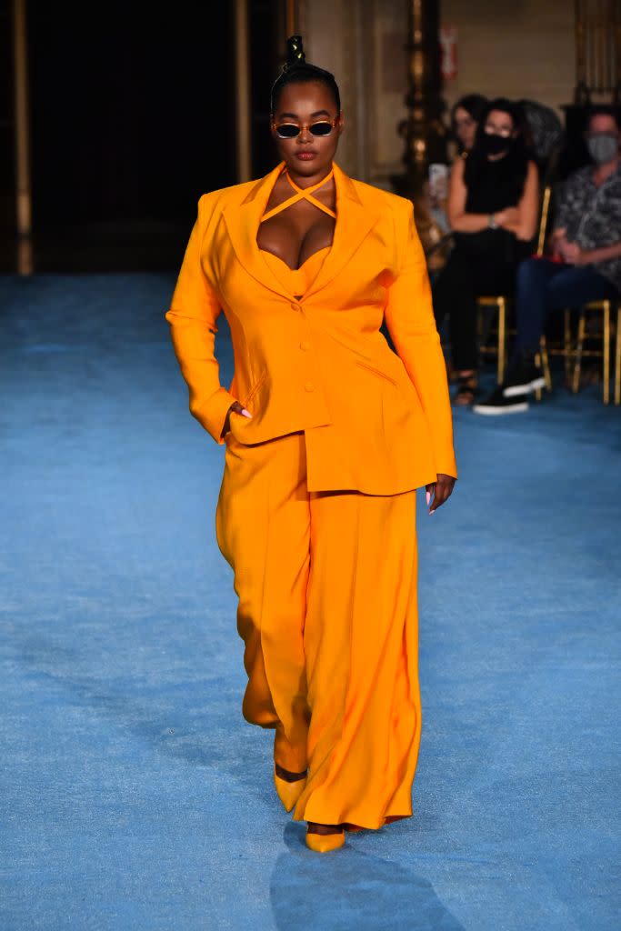 An all-orange look at Christian Siriano. - Credit: WWD