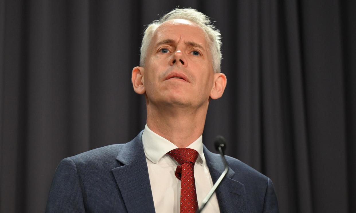 <span>Andrew Giles asked the high court to suppress details about how Australian Border Force conducts electronic monitoring of detainees released after the indefinite detention ruling.</span><span>Photograph: Lukas Coch/AAP</span>