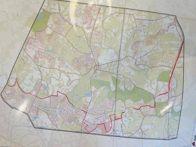 The preliminary boundaries for the proposed home-rule city, Eastwood.
(Credit: Provided by Bob Federico)