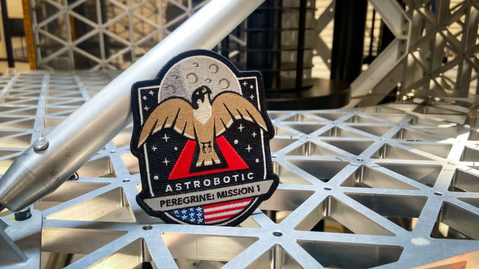 The official Peregrine Mission One mission patch is shown.  - Astrobotic technology