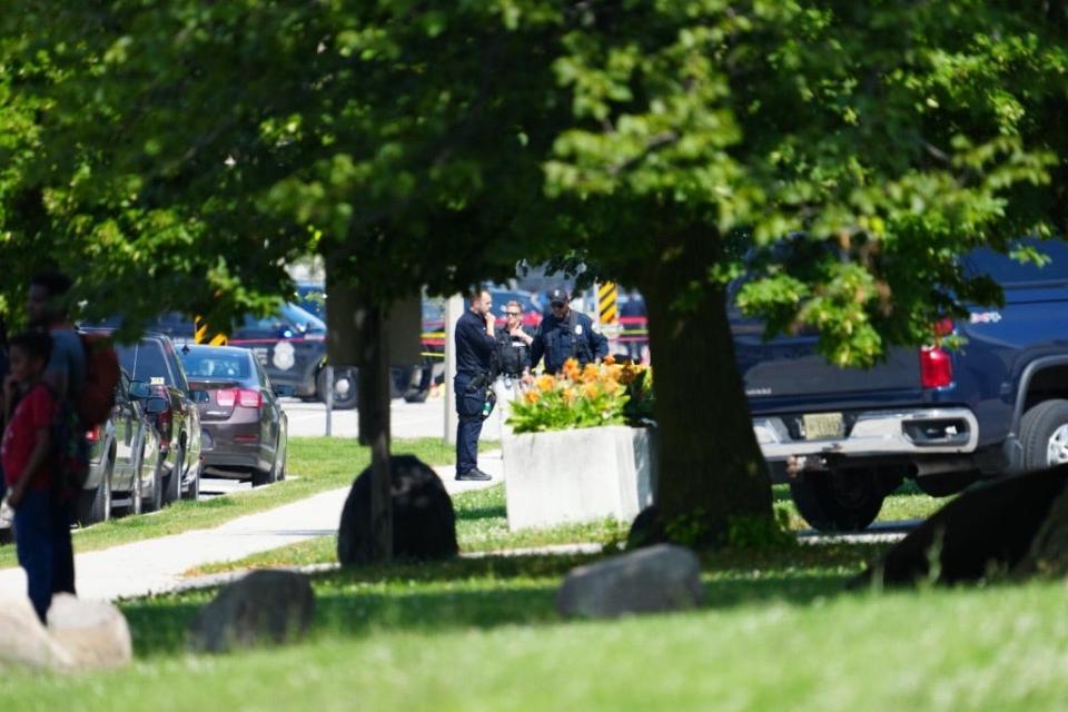 Scene of a police involved shooting near North 14th and West Vliet Streets outside of the security perimeter for the Republican National Convention in Milwaukee, Wisconsin, July 16, 2024.