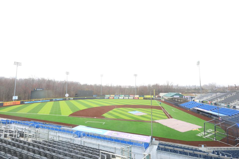 The new turf field at Heritage Financial Park on April 2, 2024.