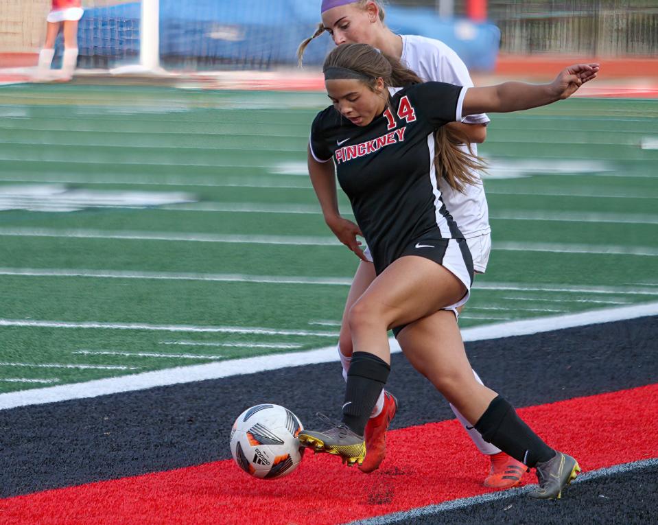 Pinckney's Zaryah Griffin (14) scored 17 goals in 2023.