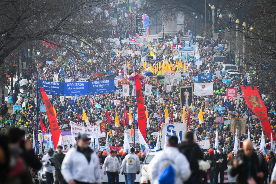 Participants in the 46th March for Life in January 2019 in Washington, D.C.