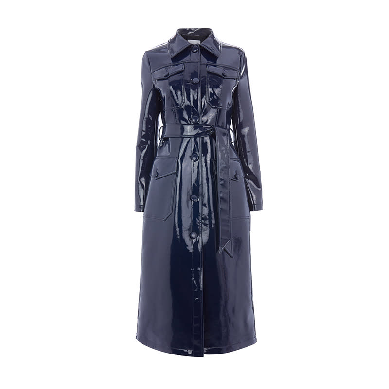 <a rel="nofollow noopener" href="http://www.warehouse-london.com/us/just-arrived/all/patent-trench-coat/030139.html?cgid=new-in-all&position=12&dwvar_030139_color=36" target="_blank" data-ylk="slk:Patent Trench Coat, Warehouse, $176;elm:context_link;itc:0;sec:content-canvas" class="link ">Patent Trench Coat, Warehouse, $176</a>