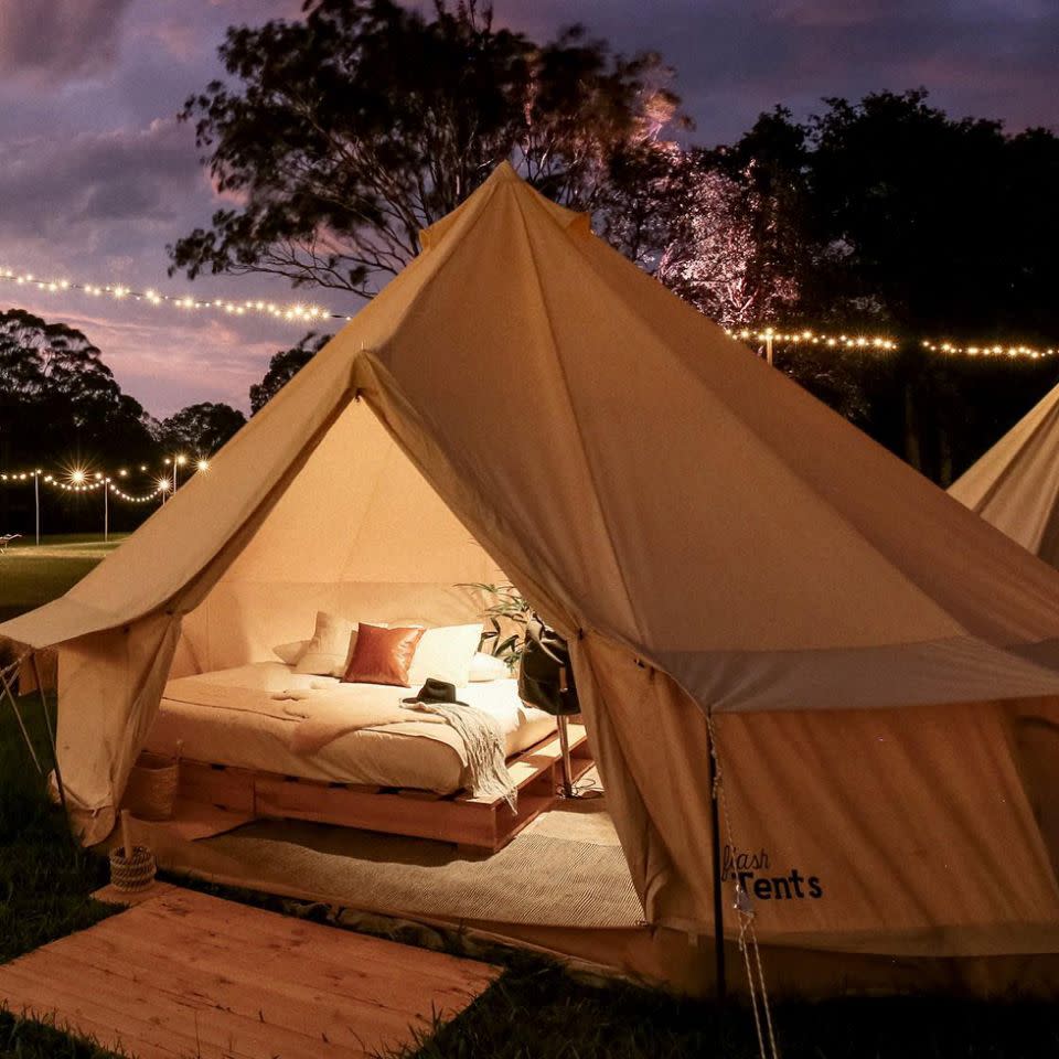 The luxury accommodation is also available at festivals including Splendour in the Grass and Falls Festival. Source: Elise Hassey