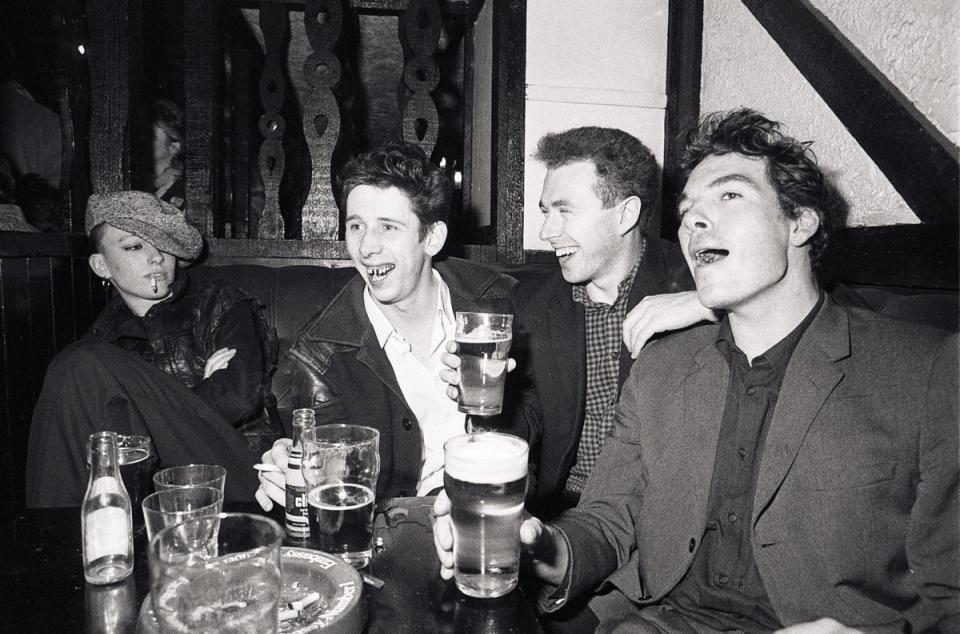 Members of the Pogues in 1984: Pictured are Shane MacGowan, Cait O'Riordan, Andrew Rankin, Jem Finer (Getty Images)