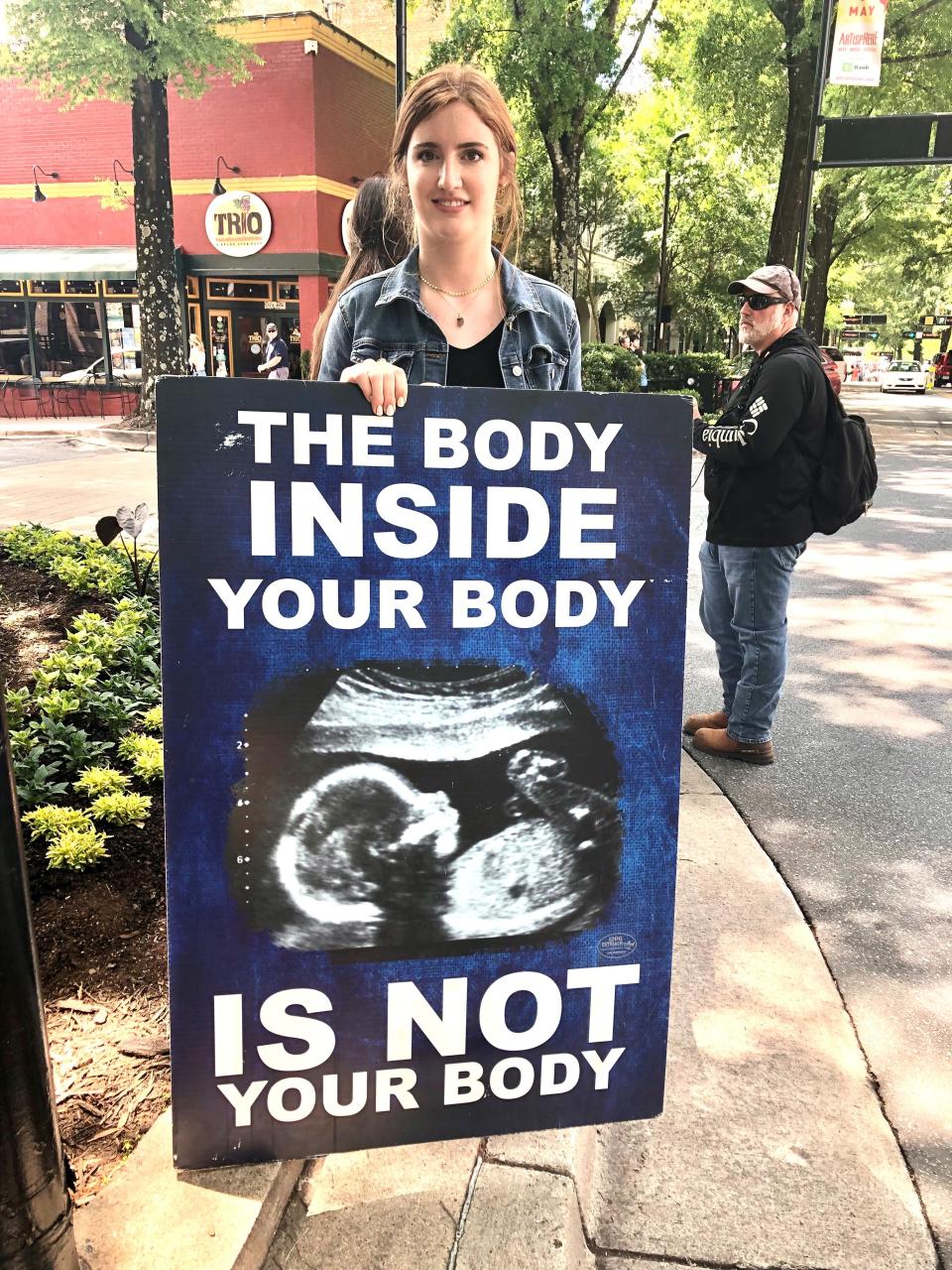 Sydney Gardner was among the counter-protesters for the Rally for Reproductive Rights in Greenville