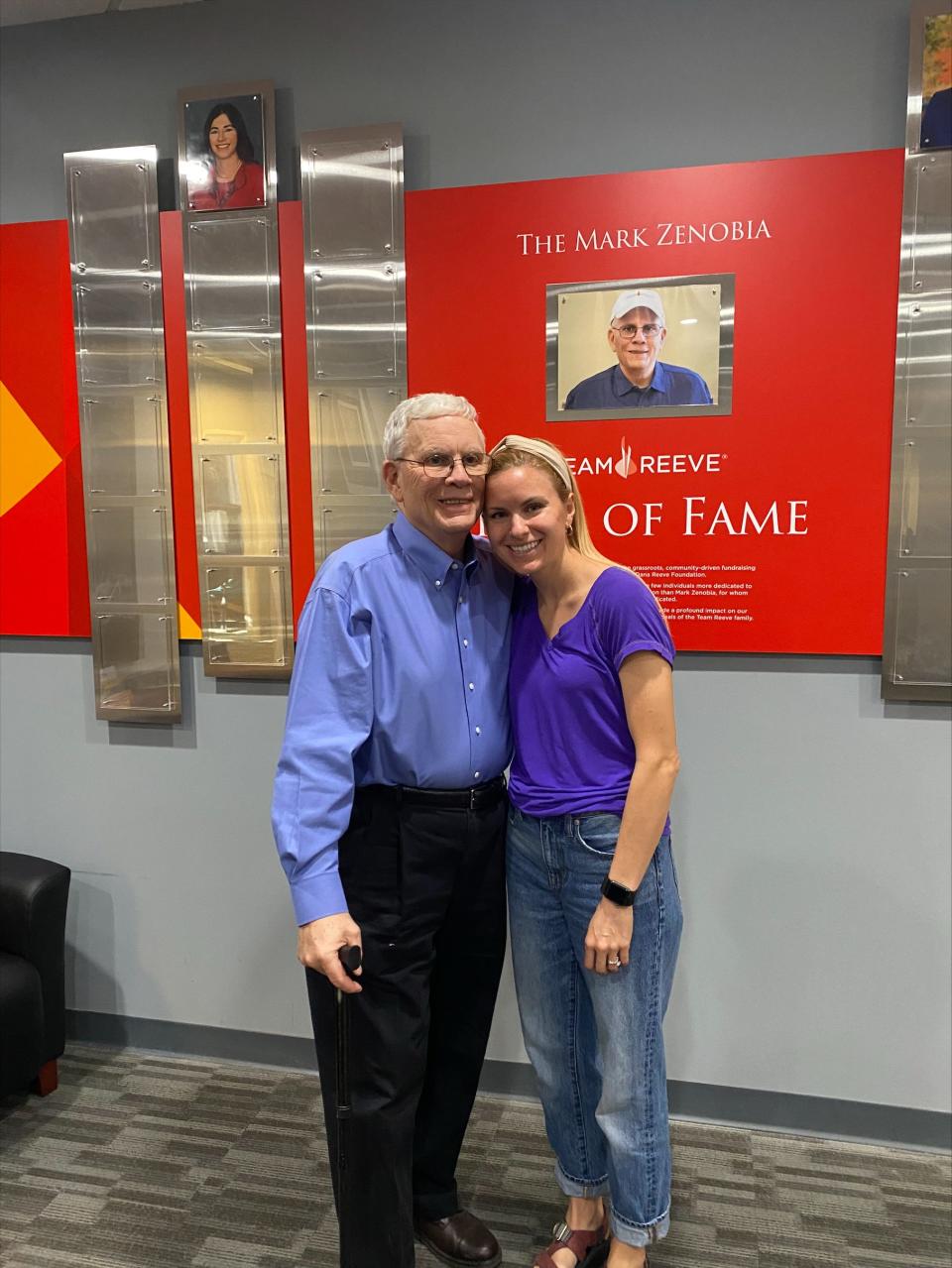 Wilmington's Mark Zenobia (left) with Kelly Lamb at the Team Reeve Hall of Fame. The organization named its hall after Zenobia earlier this year for his 17 years of service to the organization.