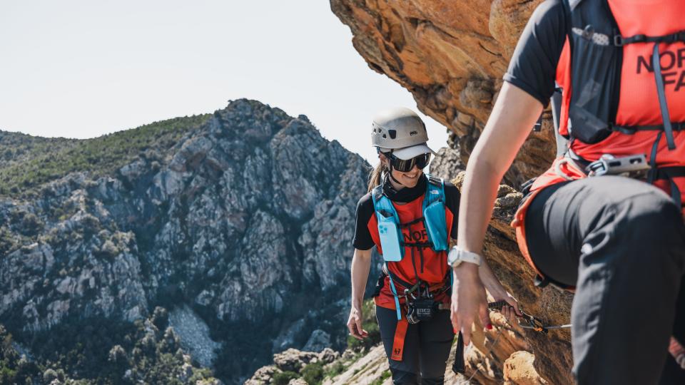 Two women on a via ferrata