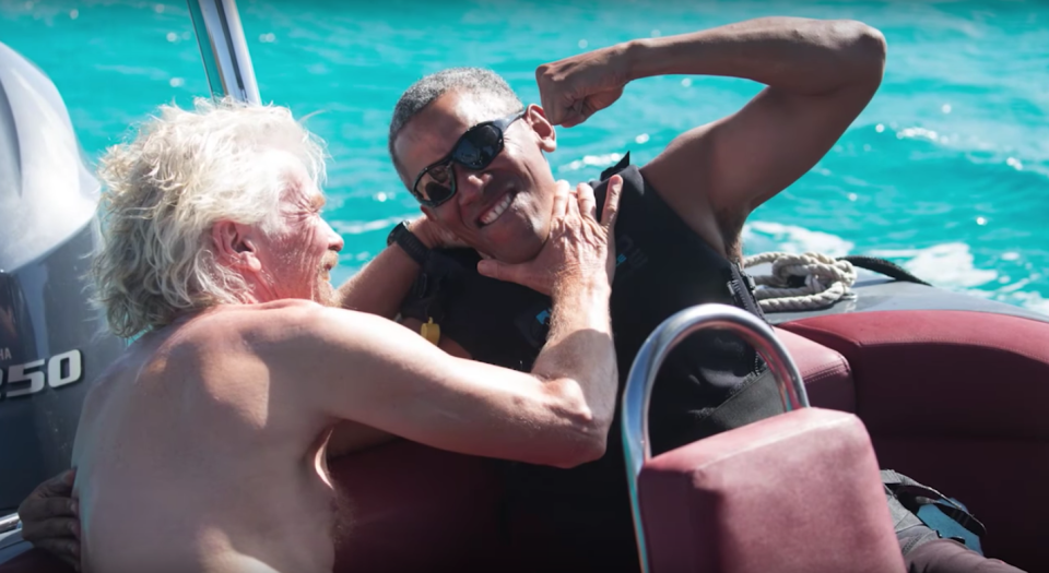 Richard Branson and Barack Obama