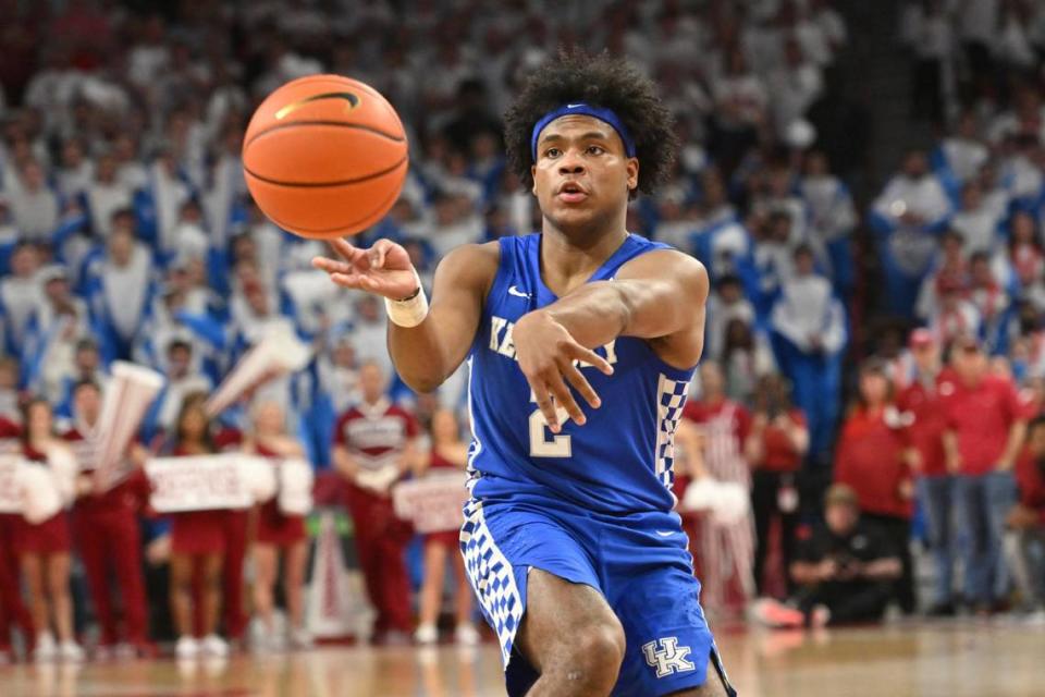 Kentucky guard Sahvir Wheeler had the second-best assist-to-turnover ratio among SEC players at 2.27-to-one during the 2021-22 season.