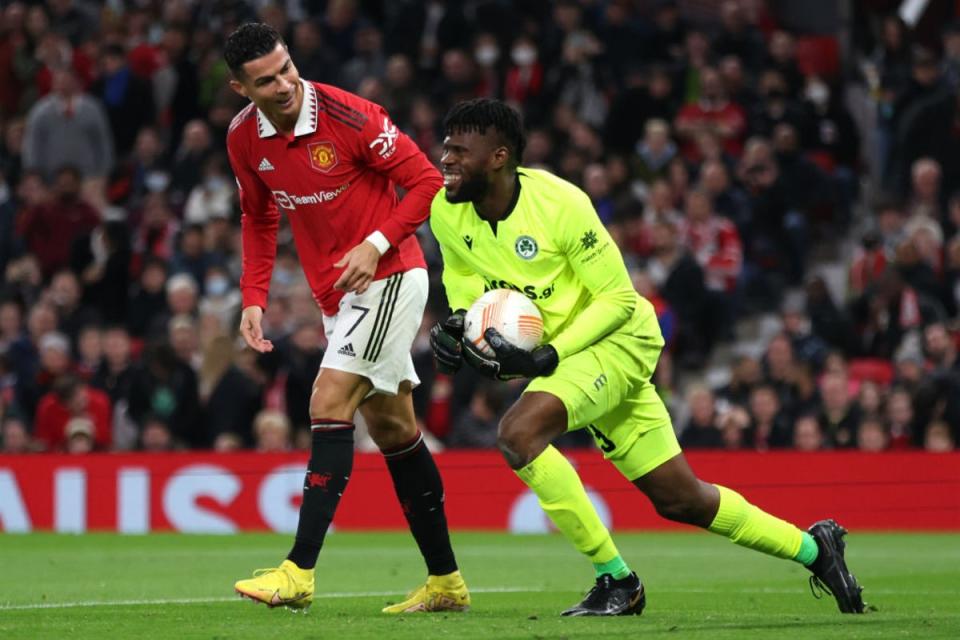 Uzoho frustrated United and Ronaldo as Omonia came within minutes of the greatest result in their history (Getty Images)