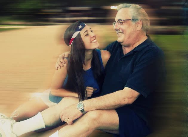 The author and her dad on the Fourth of July 2012. 