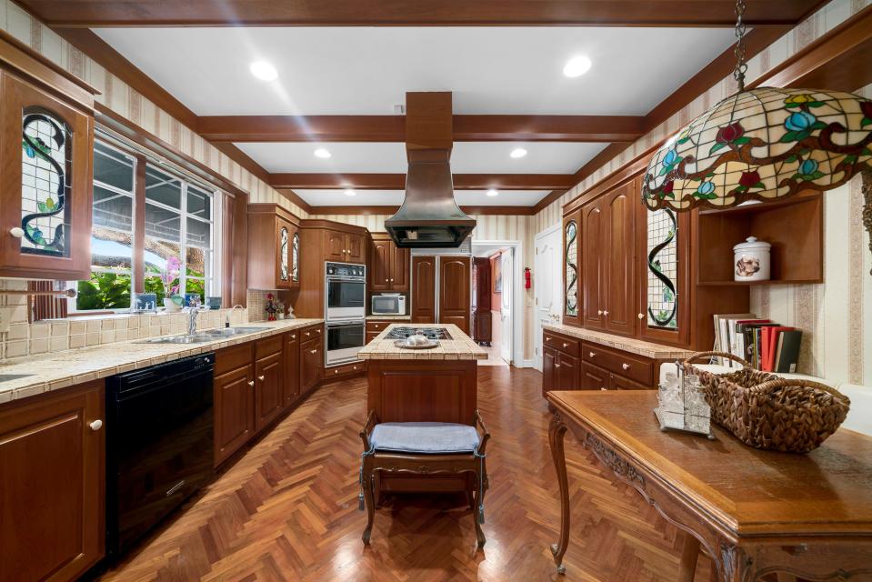 a kitchen in the most expensive home currently for sale in Florida, 18 La Gorce Circle in Miami Beach