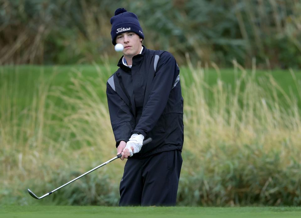 Morgan High School’s Lance Loughton Jr. competes in the 3A state tournament at Meadow Brook Golf Course in Taylorsville on Thursday, Oct. 12, 2023. | Laura Seitz, Deseret News