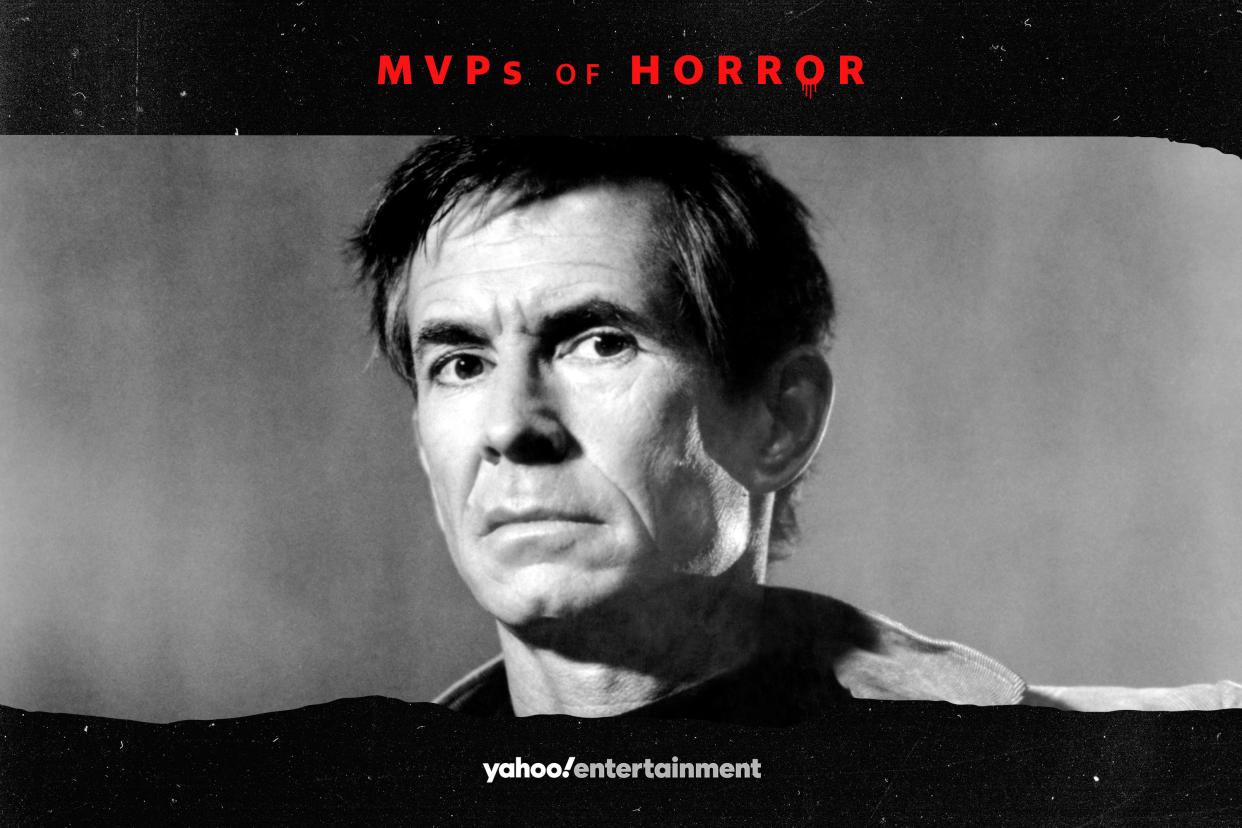 Anthony Perkins reluctantly reprised his signature role in 1983's Psycho II. (Photo Illustration: Yahoo News; Photo: Everett Collection)