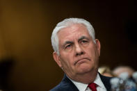 <p>Rex Tillerson, the US secretary of state, is named in the leaked files as a director of an offshore firm, Marib Upstream Services Company, incorporated in Bermuda in 1997, and used in a multibillion-dollar oil and gas venture in Yemen. (Drew Angerer/Getty Images) </p>