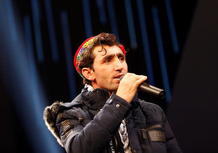 Afghan singer Abdul Salam Maftoon, 28, performs during rehearsals in the "Afghan Star" talent show at Tolo television studio in Kabul, Afghanistan January 16, 2019.REUTERS/Mohammad Ismail