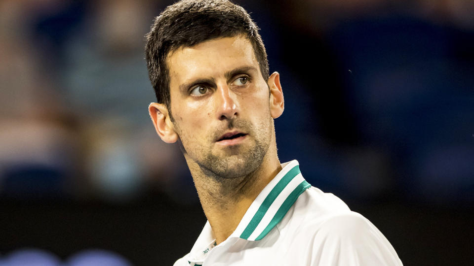 Novak Djokovic is set to face Daniil Medvedev in the Australian Open men's singles final. (Photo by Jason Heidrich/Icon Sportswire via Getty Images)