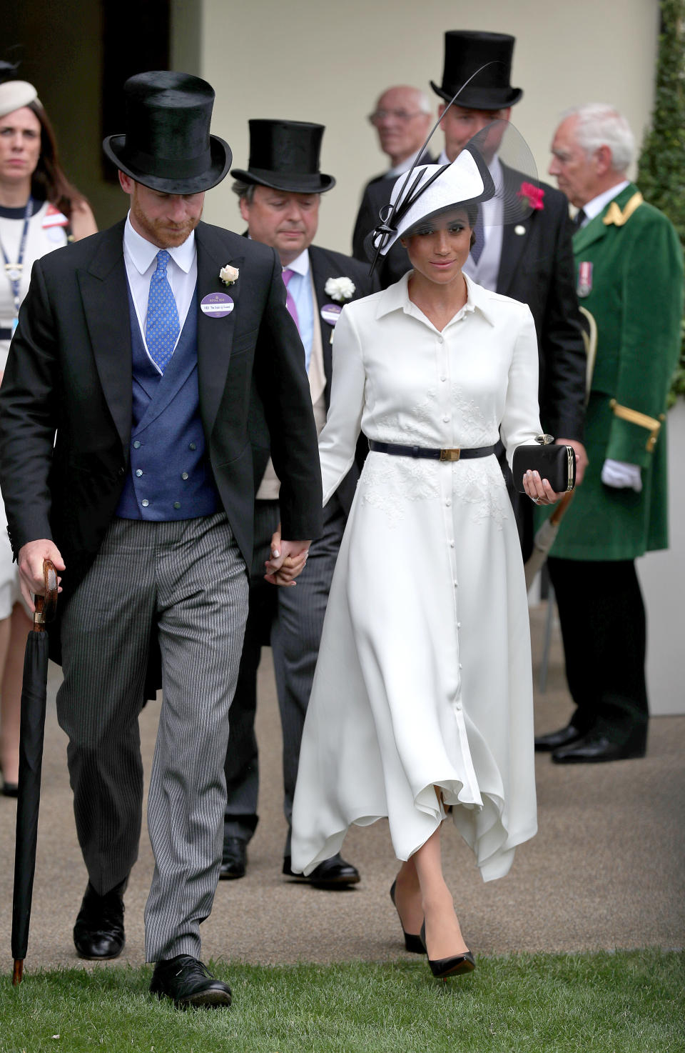 The Duke and Duchess of Sussex during day one of Royal Ascot at Ascot Racecourse.&nbsp;