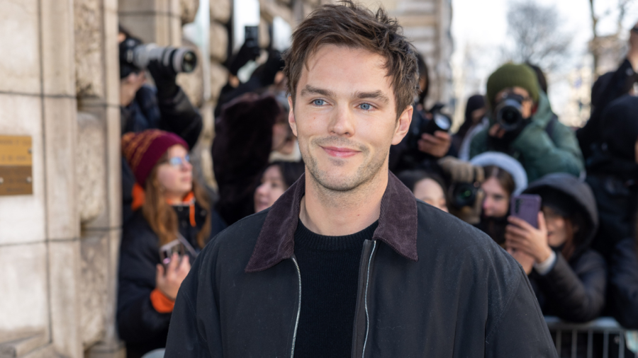 Nicholas Hoult attends the Loewe Menswear Fall/Winter 2024-2025 show as part of Paris Fashion Week on Jan. 20, 2024, in Paris, France. (Photo by Arnold Jerocki/Getty Images)