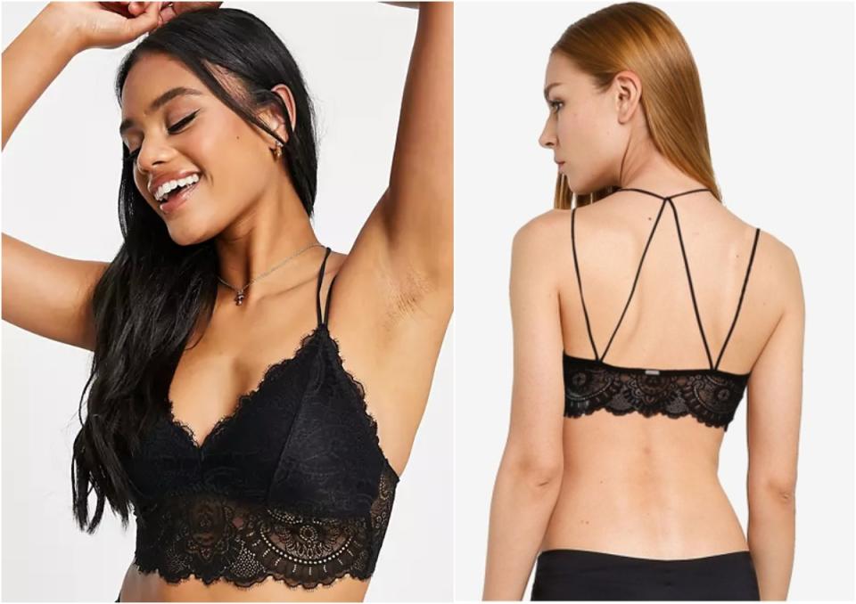 Gilly Hicks eyelash lace bralet in black