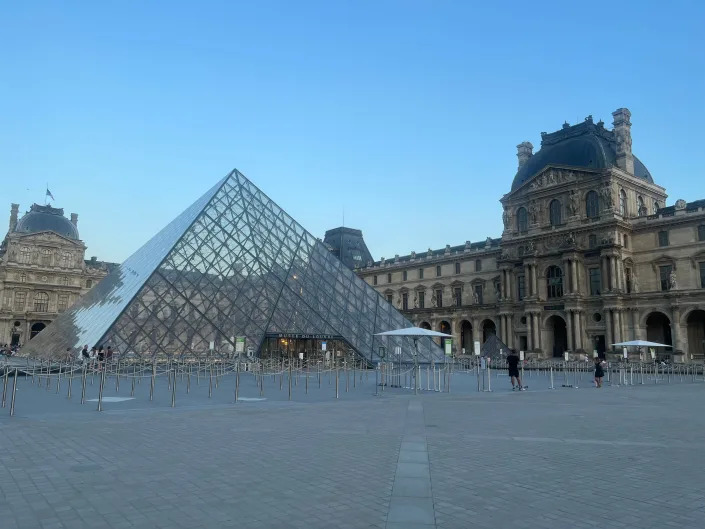 The Louvre in July 2022 at almost 10 p.m.