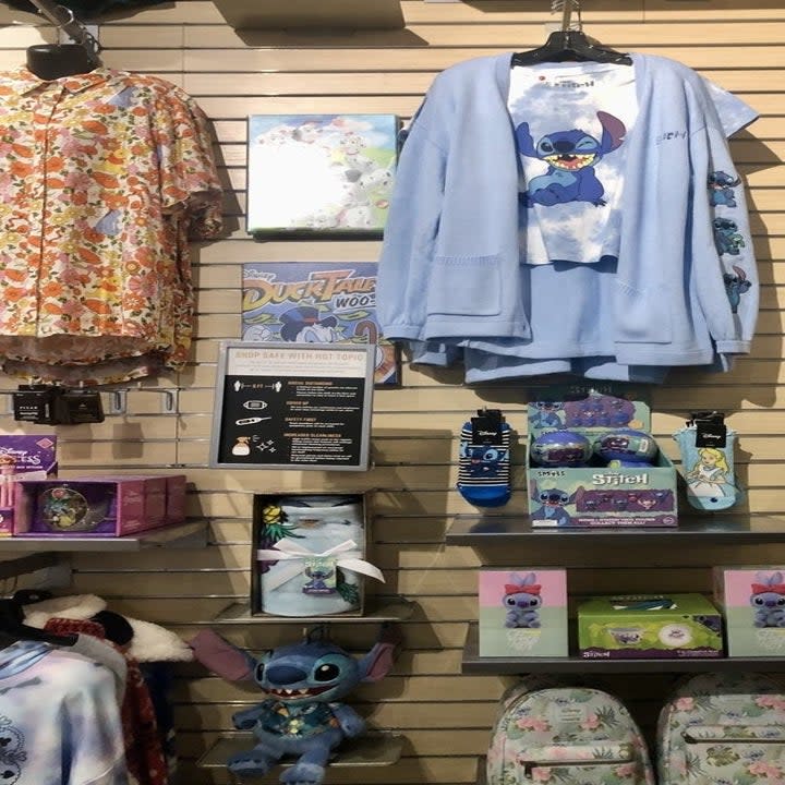 Display of Disney merchandise