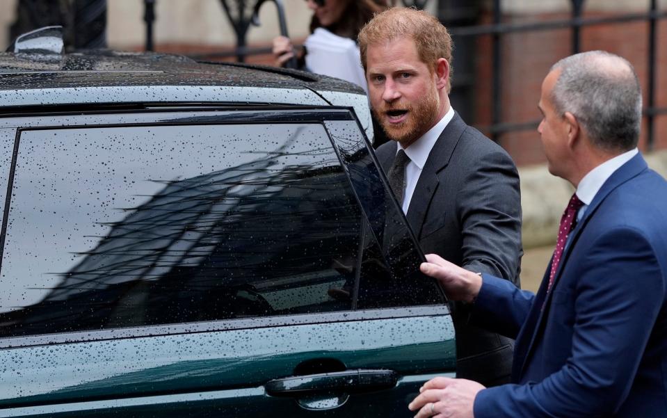 Prince Harry outside court