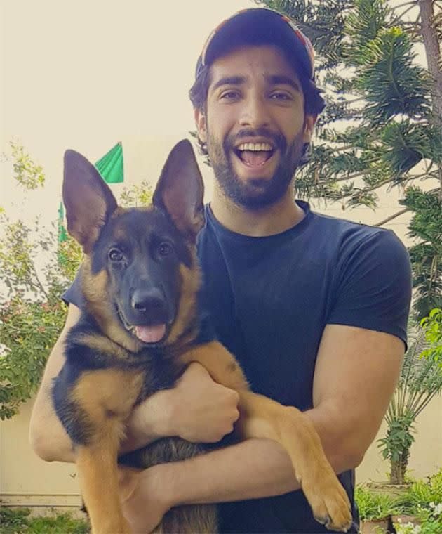 Here's a photo of Rehan with a puppy. Photo: Instagram