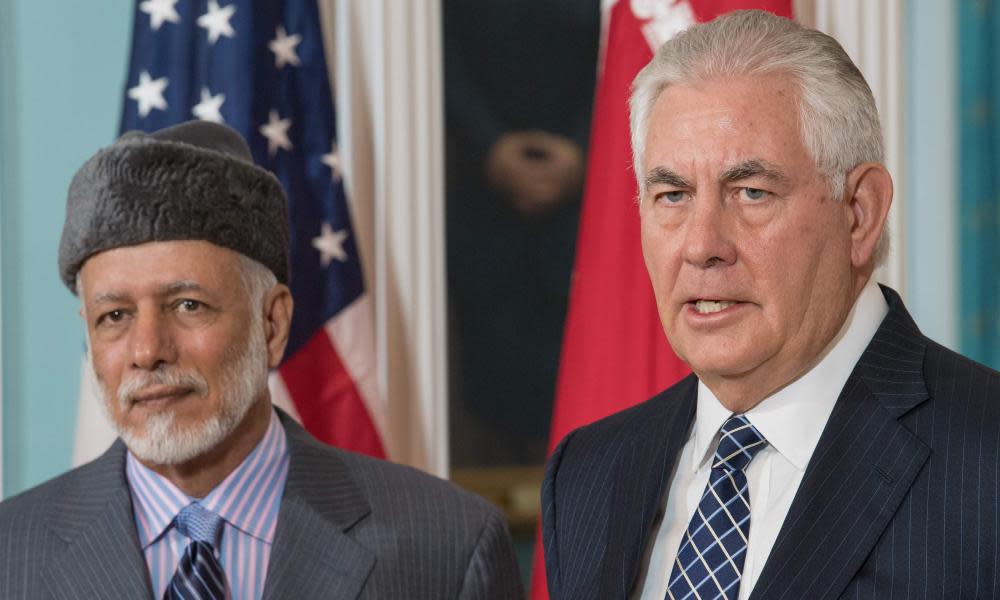 Rex Tillerson with Yusuf bin Alawi bin Abdullah.