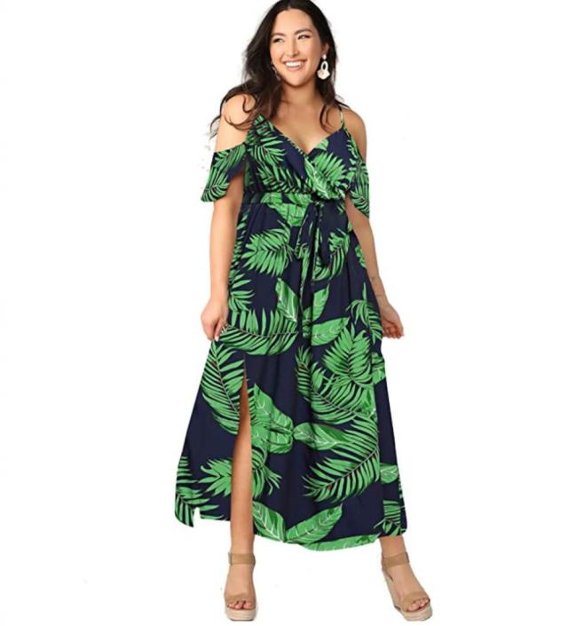 You need this tropical, plus-size dress ...