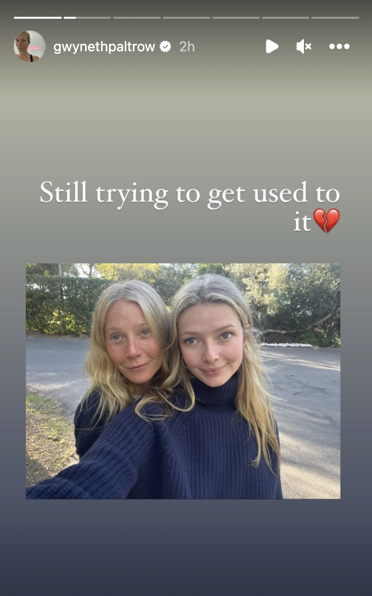 Gwyneth Paltrow shares a selfie with her college student daughter, Apple. (Photo: Gwyneth Paltrow/Instagram)