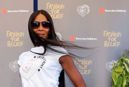 FILE PHOTO: Model Naomi Campbell poses at the 70th Cannes Film Festival Photocall for Fashion For Relief in Cannes, France on May 20, 2017. REUTERS/Jean-Paul Pelissier/File Photo