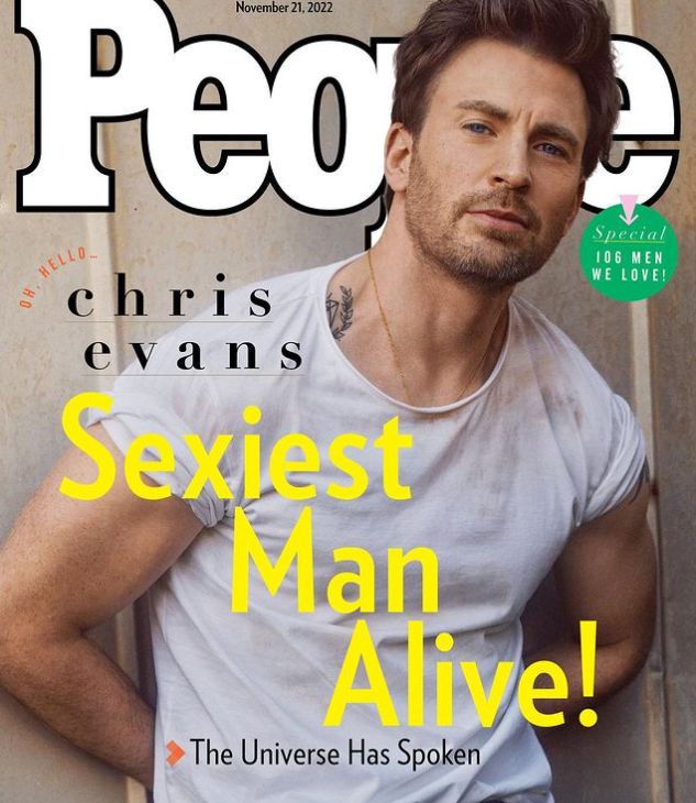 Chris Evans on the cover of People magazine. (Instagram)