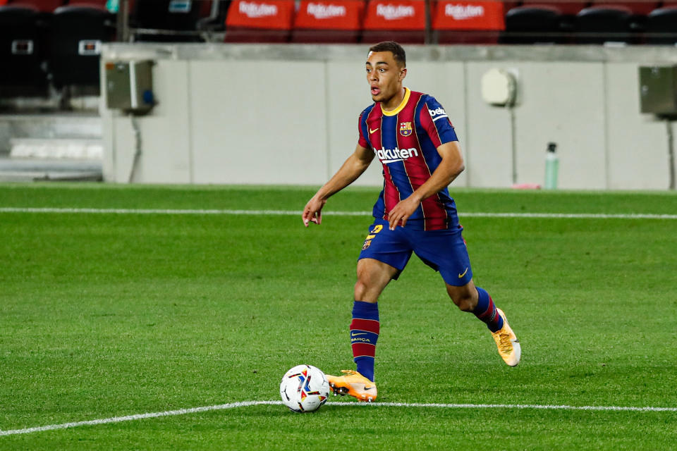 Sergiño Dest of FC Barcelona during the Spanish championship La Liga football match between FC Barcelona and Sevilla FC on October 04, 2020 at Camp Nou Stadium in Barcelona, Spain.