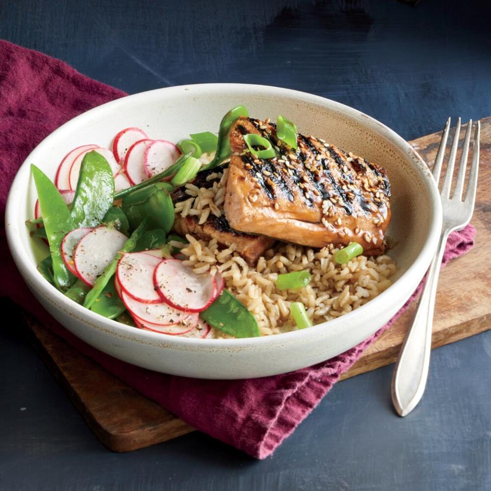 Glazed Salmon and Rice Bowl