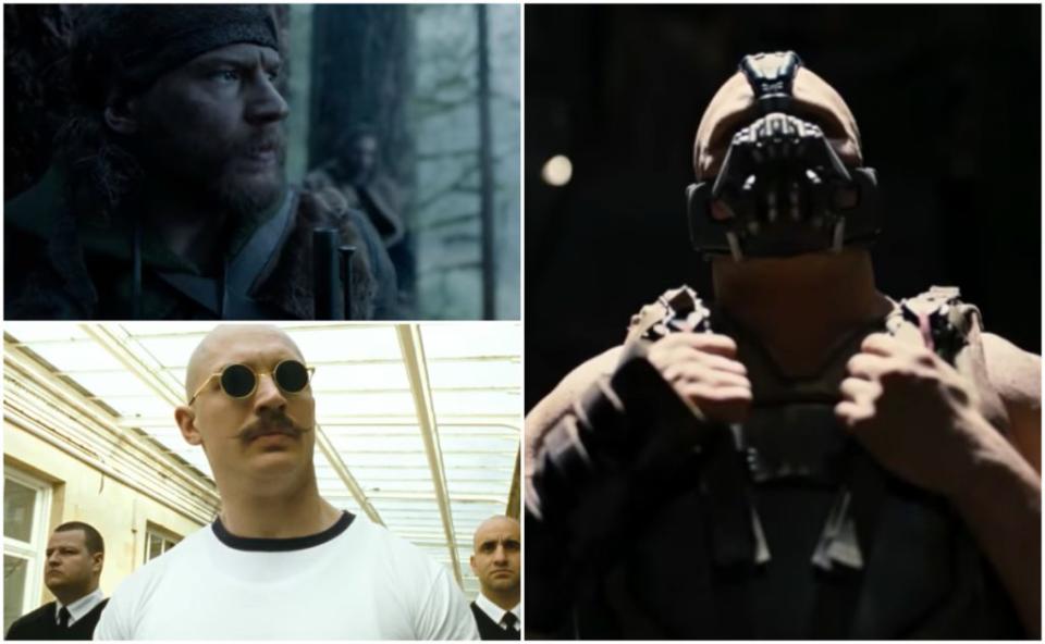 Tom Hardy en distintos papeles de villano.