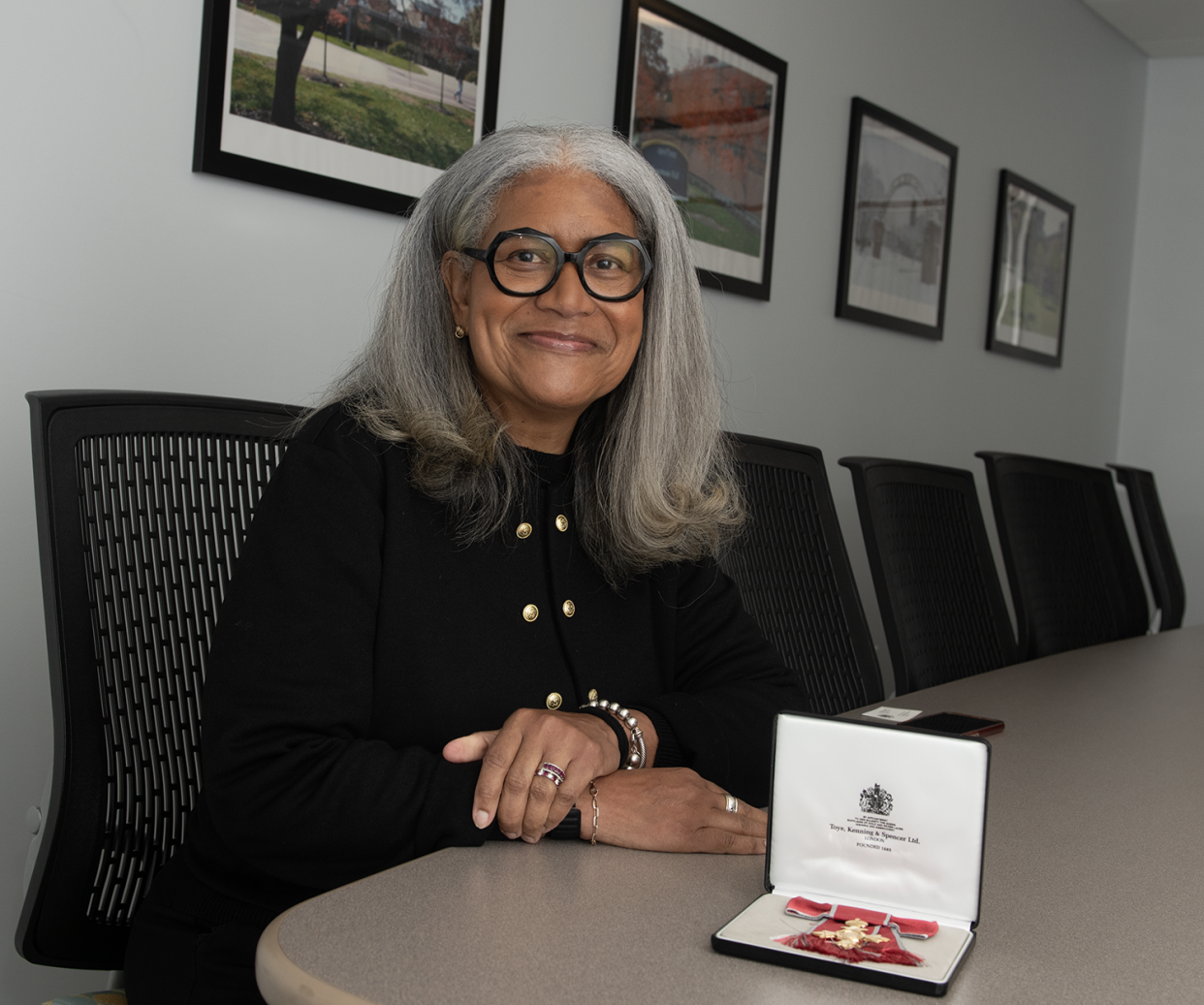 Sandra Morgan with her medal in Kent on Thursday, April 11.